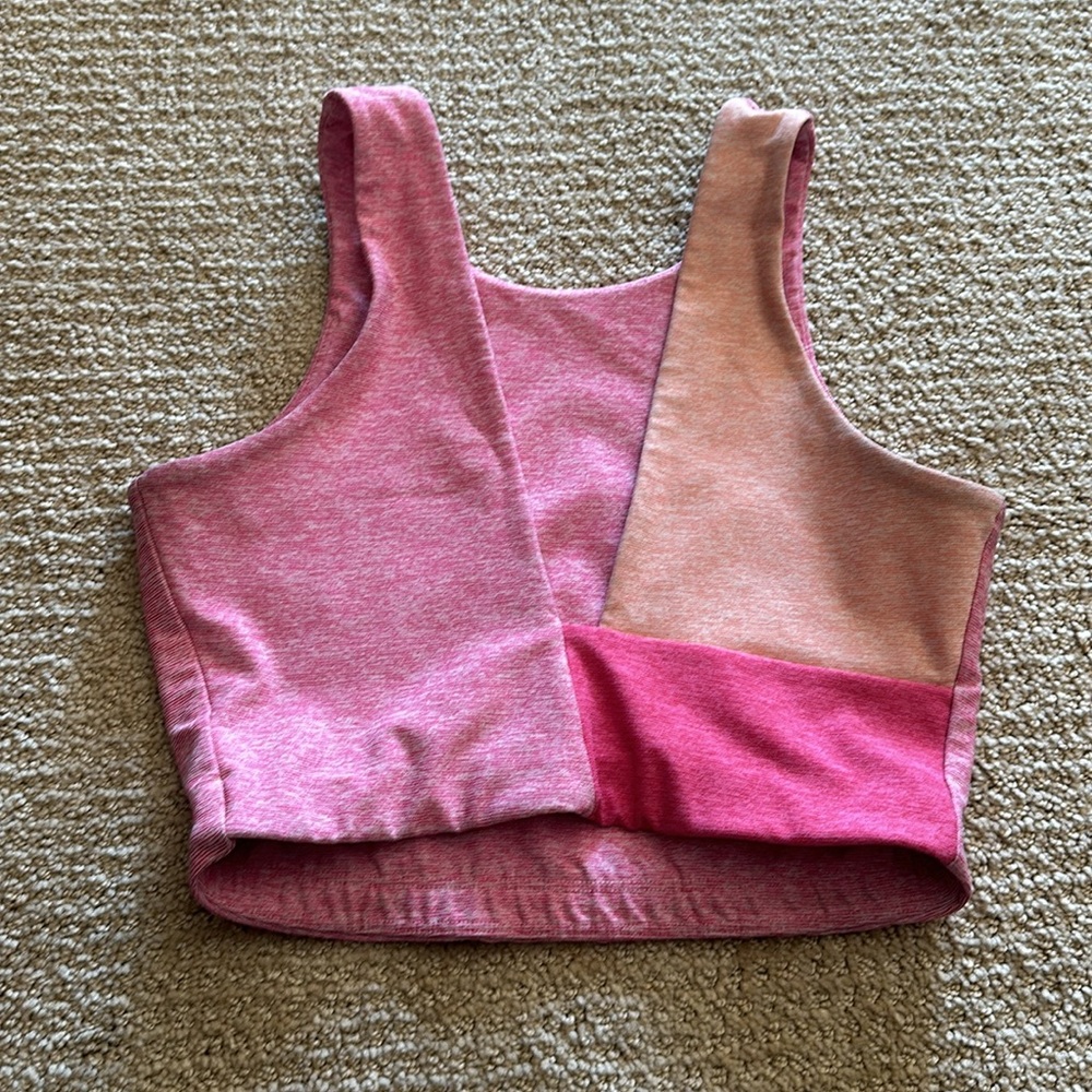 Outdoor Voices Pink Color Block Venus Crop Top Sports Bra